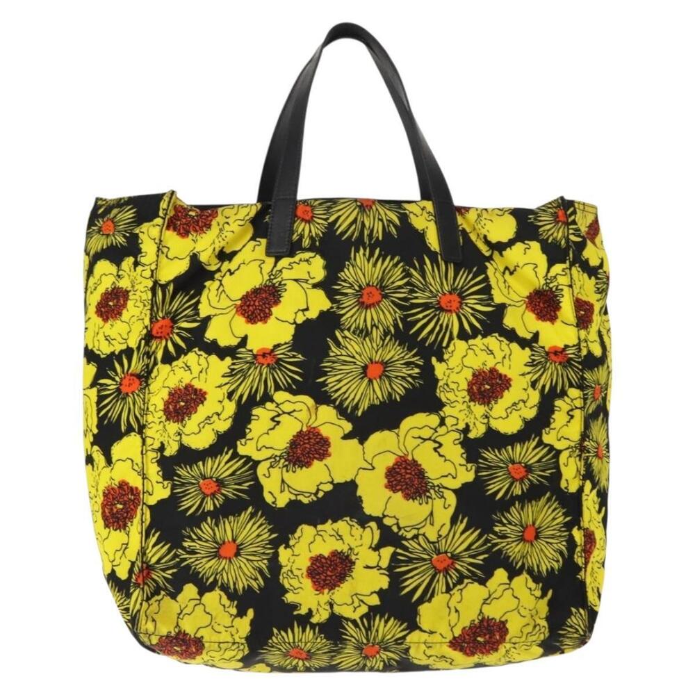 PRADA Tote Bag Nylon Yellow Silver Auth 146333 - Picture 2 of 16